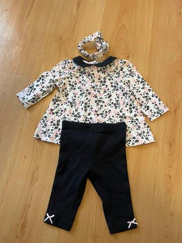Baby jurkje + broekje + haarband Little Me 3 maanden beschikbaar voor biedingen