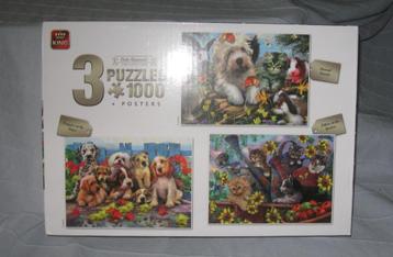 3 Puzzels 1000 stukjes. Merk : King beschikbaar voor biedingen