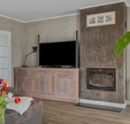 Witgekalkt eiken dressoir - massief & gaaf!, Ophalen, Eikenhout, 200 cm of meer, Minder dan 100 cm