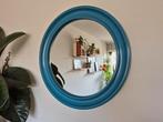 Carrara & Matta spiegel. Vintage XL ronde spiegel blauw., Minder dan 50 cm, ., Rond, Ophalen of Verzenden