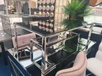 Salontafel Zwart Glas/Zilver - Showmodel 130x70, 100 tot 150 cm, Unknown, Unknown, Zo goed als nieuw