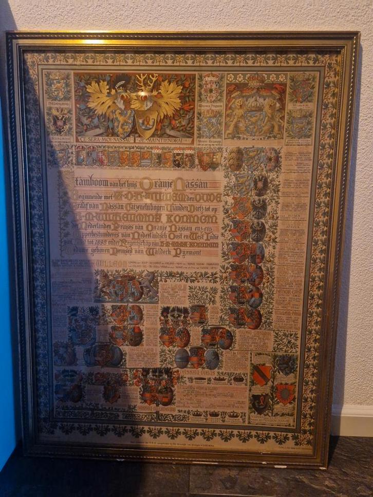 Stamboom van het huis Oranje-Nassau, Antiek en Kunst, Antiek | Kleden en Textiel, Ophalen