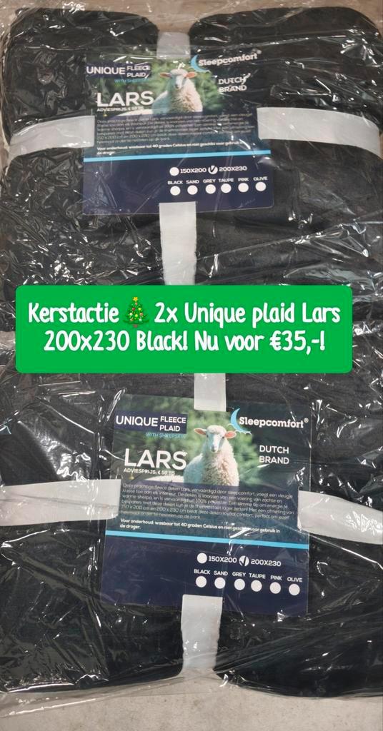 Kerstactie2x Unique plaid Lars 230x200 Zwart! Nu voor €35, Huis en Inrichting, Woonaccessoires | Plaids en Woondekens, Nieuw, Ophalen of Verzenden