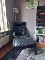 2 stoelen Zwart leer.Ikea., Huis en Inrichting, Fauteuils, Modern, Gebruikt, Leer, Ophalen of Verzenden