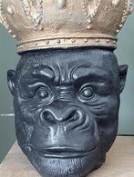 Gorilla Bloempot Zwart/Goud - H40cm, Tuin en Terras, Bloempotten, Ophalen, Nieuw, Kunststof