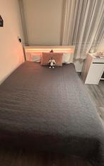 TE KOOP Tweepersoonsbed Wit 140x200 cm Mét RGB-verlichting, Ophalen, Wit, Tweepersoons, 140 cm