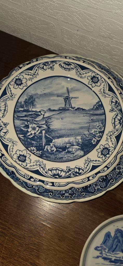 Delfts Blauw Wandbord met Molen en Schaapjes, Antiek en Kunst, Antiek | Wandborden en Tegels, Ophalen of Verzenden