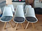 Kuipstoelen 6 stuks Wit-Grijs, Huis en Inrichting, Stoelen, Gebruikt, Wit, Vijf, Zes of meer stoelen, Ophalen