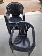 Verbouwings stapelstoelen + behang/buffettafel, Huis en Inrichting, Stoelen, Ophalen, Kunststof, Gebruikt, Blauw