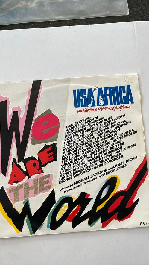 Top Pop Hitnr: “We Are The World”, USA for Africa, Cd's en Dvd's, Vinyl | Pop, Gebruikt, 1960 tot 1980, Overige formaten, Ophalen of Verzenden