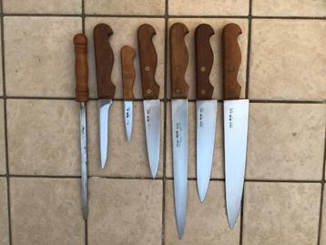 Fraai richardson messenset 7 items incl.houten blok-vintage  beschikbaar voor biedingen