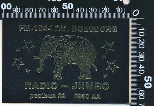 Sticker: Radio Jumbo - Doesburg, Verzamelen, Stickers, Film, Tv of Omroep, Verzenden