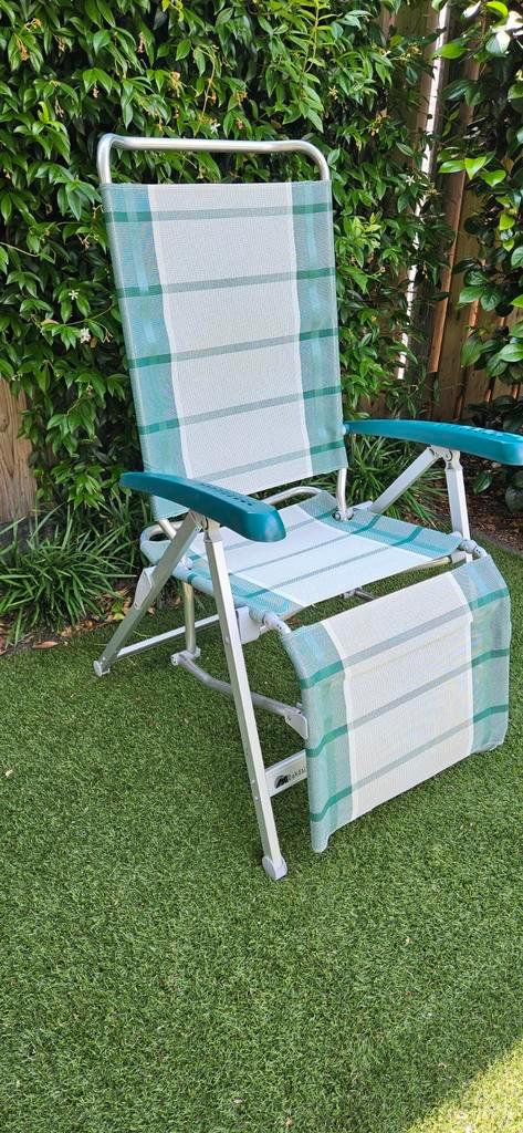 Dukdalf 9 standen relaxstoel, aluminium, Caravans en Kamperen, Kampeermeubelen, Gebruikt, Campingstoel, Ophalen