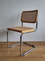 1x Vintage buisframe eetkamerstoel webbing Marcel Breuer B32, Huis en Inrichting, Stoelen, Ophalen, Gebruikt, Bruin, .