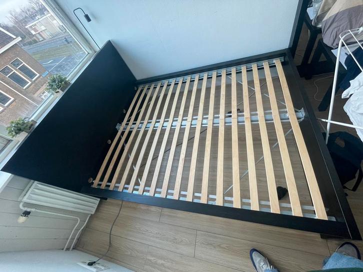 MALM ikea bed 160x200 tweepersoons met lattenbodem, Huis en Inrichting, Slaapkamer | Bedden, Zo goed als nieuw, Tweepersoons, 160 cm
