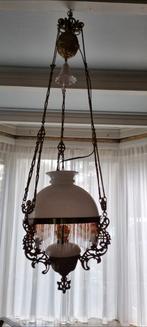 Antieke Petroleumlamp Hanglamp met Lampenpit, Antiek en Kunst, Antiek | Lampen, Ophalen of Verzenden