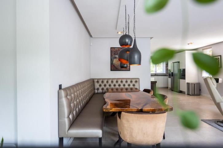 Luxe design hoekbank voor eettafel, Huis en Inrichting, Banken | Complete zithoeken, Zo goed als nieuw, Overige materialen, Ophalen