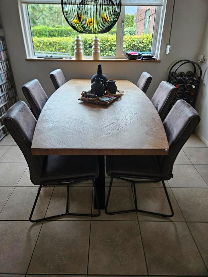 6 Eetkamerstoelen Donna Henders en Hazel, Huis en Inrichting, Stoelen, Zo goed als nieuw, Vijf, Zes of meer stoelen, Stof, Overige kleuren