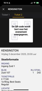 Twee tickets voor kensington, Tickets en Kaartjes, Twee personen, Overige soorten, Overige typen