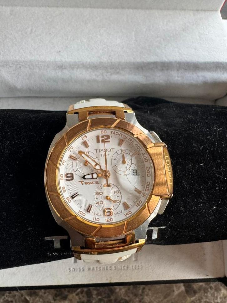 Tissot T-Race horloge Sapphire Crystal glas 39 mm, Sieraden, Tassen en Uiterlijk, Horloges | Dames, Zo goed als nieuw, Polshorloge