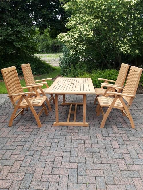 Prachtige teakhouten Hattersley tuinset., Tuin en Terras, Tuinsets en Loungesets, Zo goed als nieuw, Tuinset, Teakhout, 4 zitplaatsen