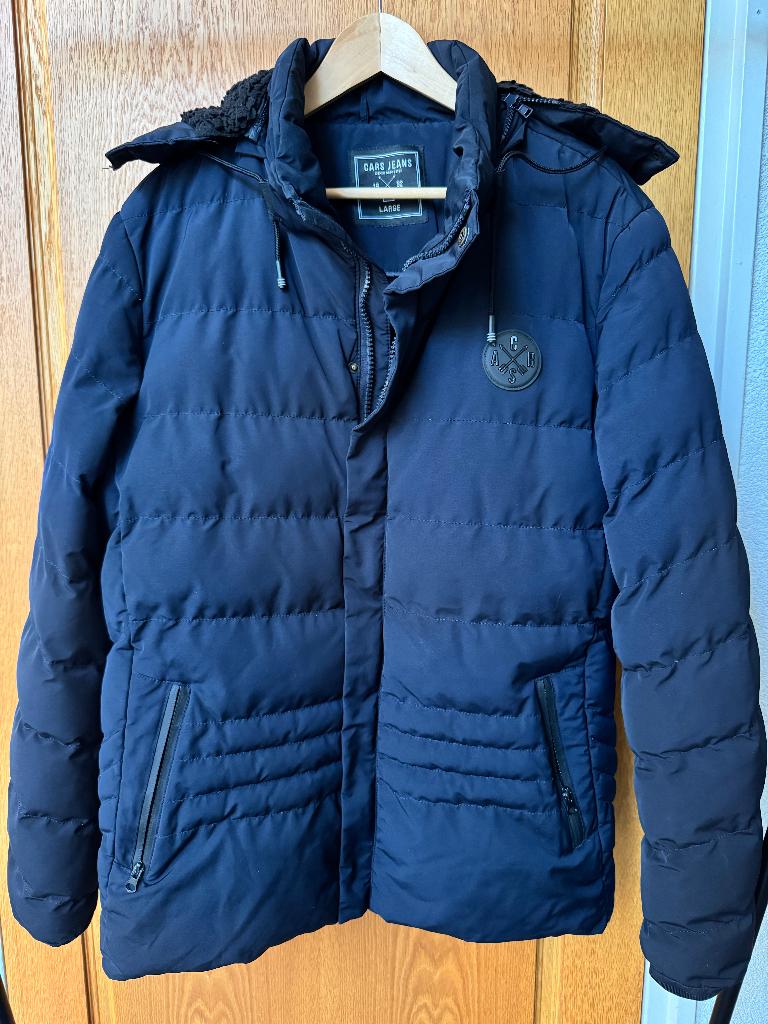 Cars Jeans winterjas maat L, Kleding | Heren, Jassen | Winter, Cars Jeans, Maat 52/54 (L), Blauw, Ophalen of Verzenden