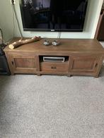 Teakhouten TV Meubel & Salontafel Set, Ophalen, Gebruikt, 100 tot 150 cm, Teakhout