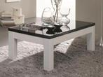Salontafel Forever hoogglans wit zwart ACTIE--, 50 tot 100 cm, Nieuw, Minder dan 50 cm, Rechthoekig