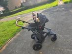 3-in-1 Kinderwagen Aventure Zwart met Bruin Leer - Z.G.A.N., Ophalen, Zo goed als nieuw, Overige merken