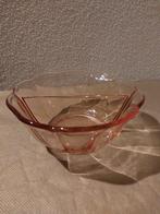 Roze glazen schaaltje met 2 vakken, Antiek en Kunst, Ophalen of Verzenden