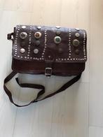 Mooie zGrote Lederen Schoudertas/Tas Old Look/Boho/Hippie, Ophalen of Verzenden, Gebruikt, Bruin, Leer