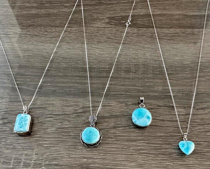 Larimar hangers/ketting 925 zilver, Sieraden, Tassen en Uiterlijk, Edelstenen, Nieuw, Ophalen of Verzenden