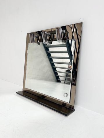 Midcentury Italiaanse make-up spiegel met verlichting, 1960 beschikbaar voor biedingen