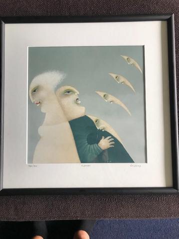 Zeefdruk Robert Heijkoop / manen vintage Nr, 290/800 oplage. beschikbaar voor biedingen