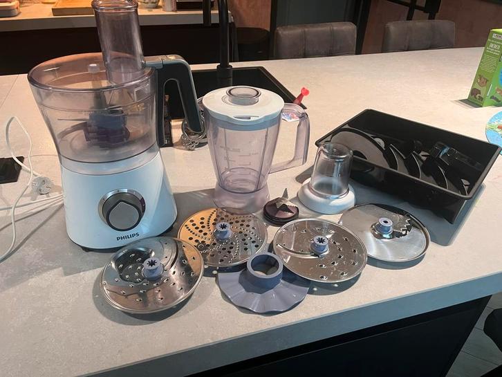 Philips HR7762 Foodprocessor - Complete Set, Witgoed en Apparatuur, Keukenmixers, Gebruikt, 1 tot 2 liter, 2 snelheden, Ophalen