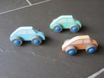 Houten set auto’s, 3 stuks, ca 8,5x3,5x4,5cm (lxbxh), Ophalen of Verzenden, Zo goed als nieuw, Overige typen