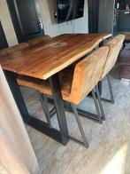 Teakhouten Eettafel met 4 Stoelen, 100 tot 150 cm, Teakhout, Ophalen of Verzenden, Zo goed als nieuw