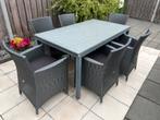 Tuinset met natuurstenen blad, Ophalen, Overige materialen, Gebruikt, 6 zitplaatsen