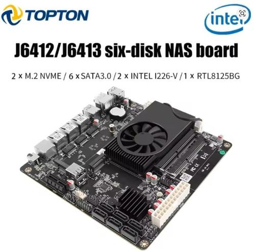 Topton NAS board Intel Celeron J6413, Computers en Software, NAS, Zo goed als nieuw, Ophalen of Verzenden