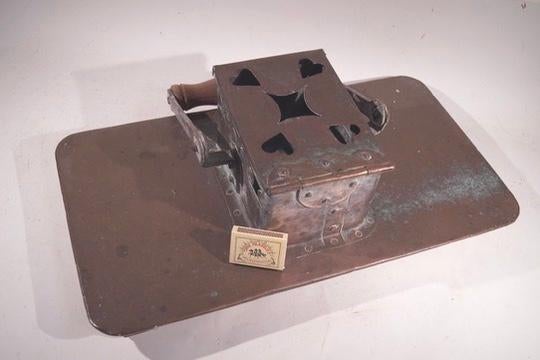 2414 - Antieke koperen kolenstoof / voetverwarmer, Antiek en Kunst, Ophalen of Verzenden