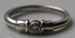 Zilveren ring met "steentje", gemerkt, ringmaat 18, Gebruikt, 17 tot 18, Ophalen of Verzenden, Dame