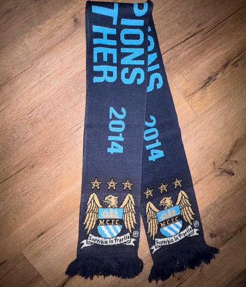 Voetbalsjaal Manchester City 2013 2014 Champions, Verzamelen, Sportartikelen en Voetbal, Zo goed als nieuw, Vaantje of Sjaal, Buitenlandse clubs