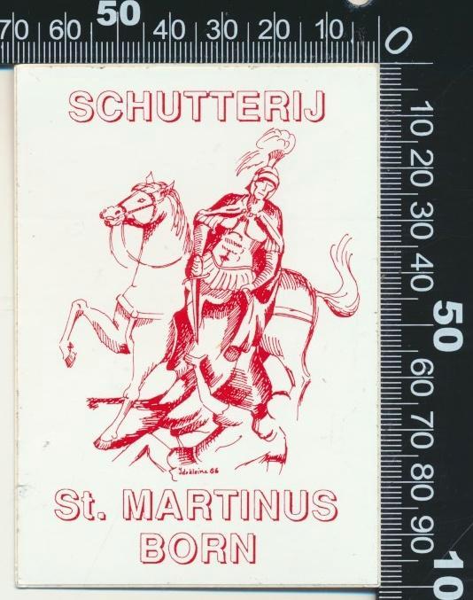 Sticker: Schutterij Sint Martinus - Born, Verzamelen, Stickers, Zo goed als nieuw, Bedrijf of Vereniging, Ophalen of Verzenden
