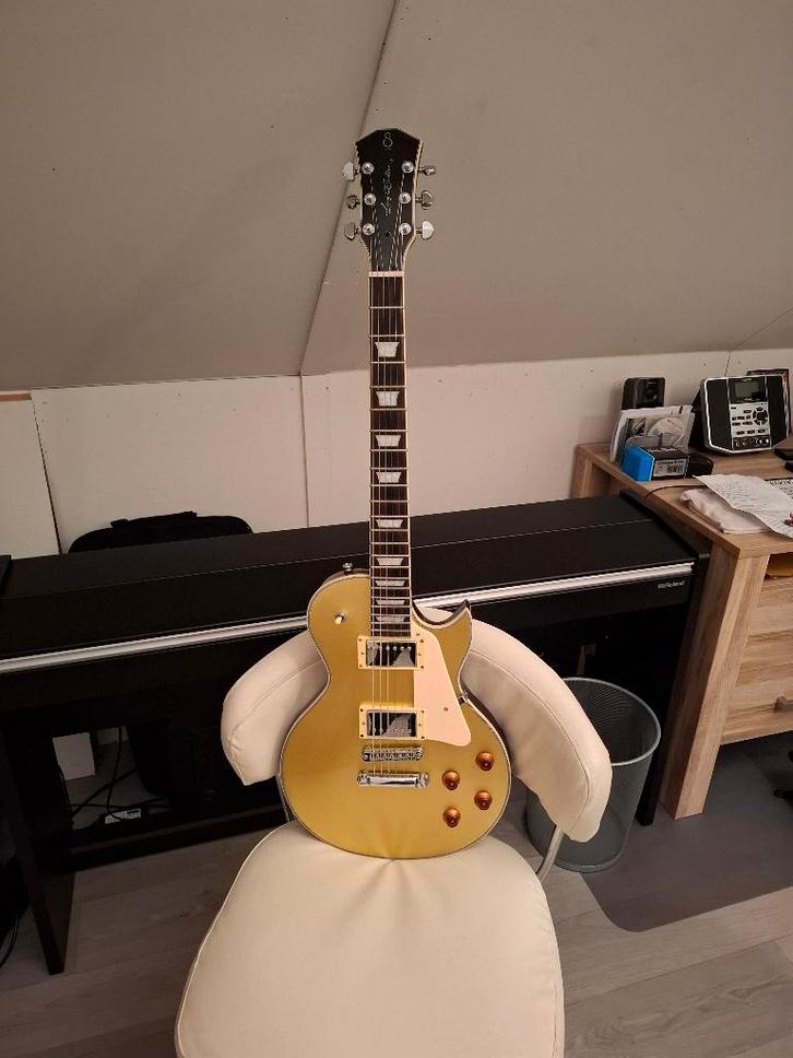 gitaar larry carlton goldtop, Muziek en Instrumenten, Snaarinstrumenten | Gitaren | Elektrisch, Zo goed als nieuw, Solid body