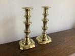 Koperen kandelaars, 21 cm hoog., Ophalen, Koper