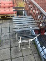 Zwart bistro setje - Utrecht, Tuin en Terras, Tuintafels, Ophalen, Gebruikt, Vierkant, Hout