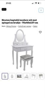 Moderne Kaptafel met Krukje en LED Lampen, Ophalen, Minder dan 50 cm, 100 tot 150 cm, Zo goed als nieuw