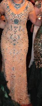 Elegante avondjurk met pailletten, Kleding | Dames, Jurken, Maat 38/40 (M), Beige, Ophalen of Verzenden, Onder de knie