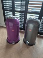 Wesco Kickmaster 33 liter Grafiet Pedaalemmer Grijs Paars, Ophalen, Kunststof, Gebruikt, Met pedaal
