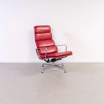 1x Vitra Eames Set EA 222 + 223 Soft Pad Rood – Chroom beschikbaar voor biedingen